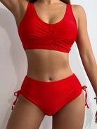 Scoop Neck Wide Strap Bikini Set Trendsi