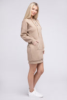 Pocket Drawstring Hooded Dress Nuvi Apparel