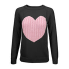 Love Heart Jacquard Round Neck Pullover Sweater Mak