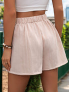 Tied Ruched Elastic Waist Shorts Trendsi