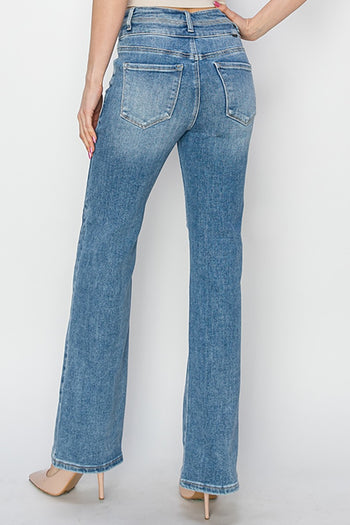 RISEN High Rise Ankle Straight Jeans Trendsi