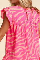 Ruffled Printed Cap Sleeve Mini Dress Trendsi