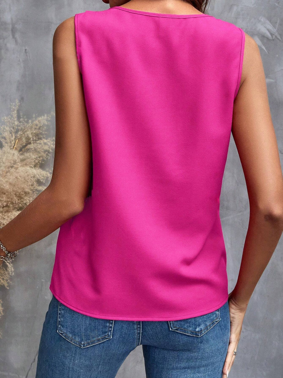 Ruffled V-Neck Tank Trendsi