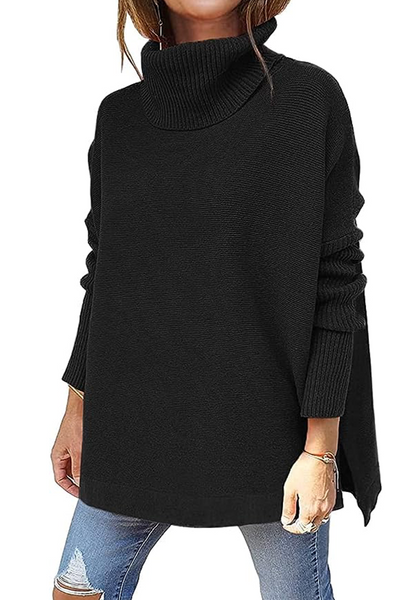 Side Split Turtleneck Sweater HEH7TVWVM8 Casual Chic Boutique