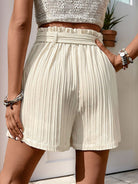 Textured High Waist Shorts with Pockets Trendsi