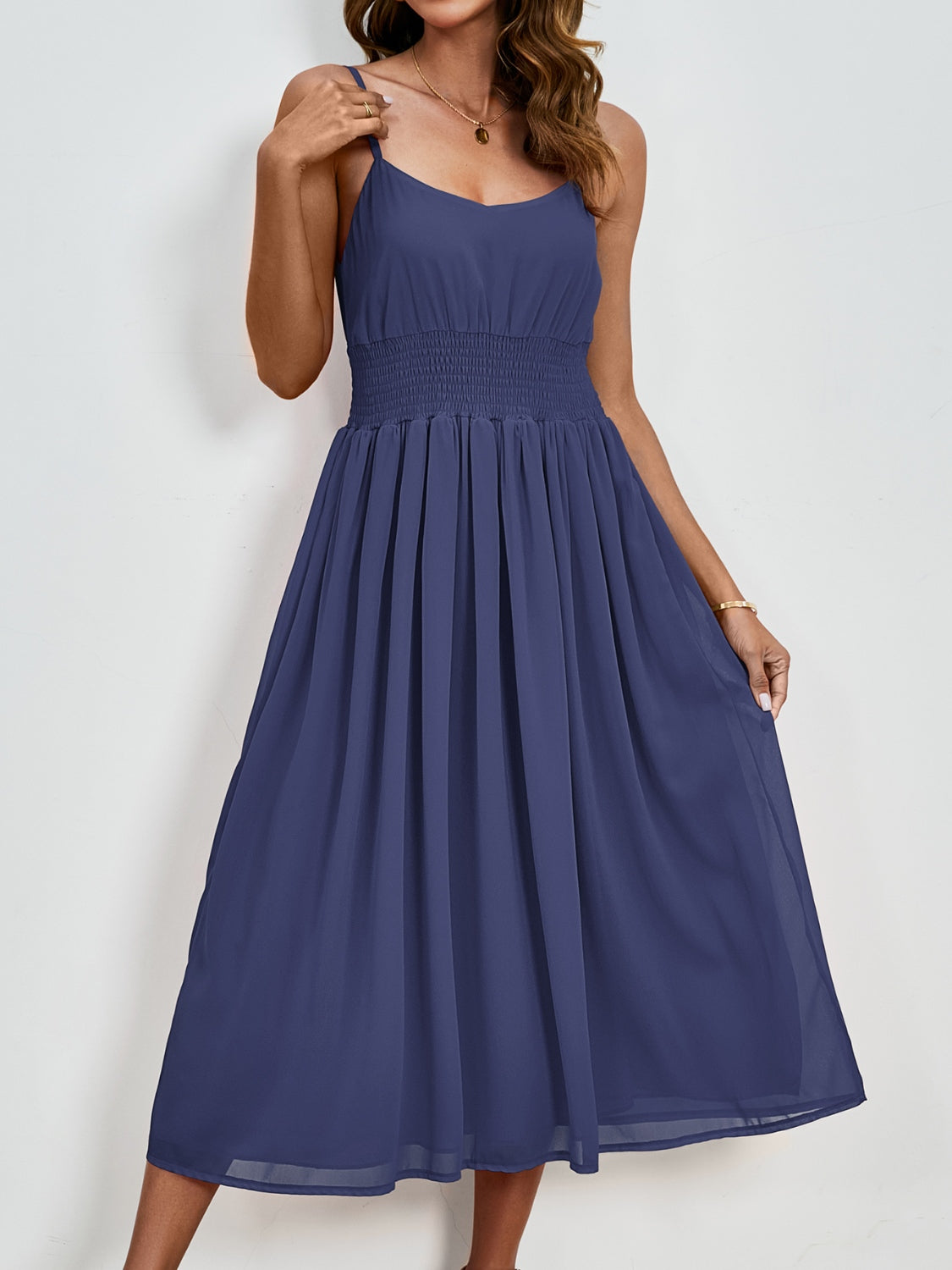 Scoop Neck Midi Cami Dress Trendsi