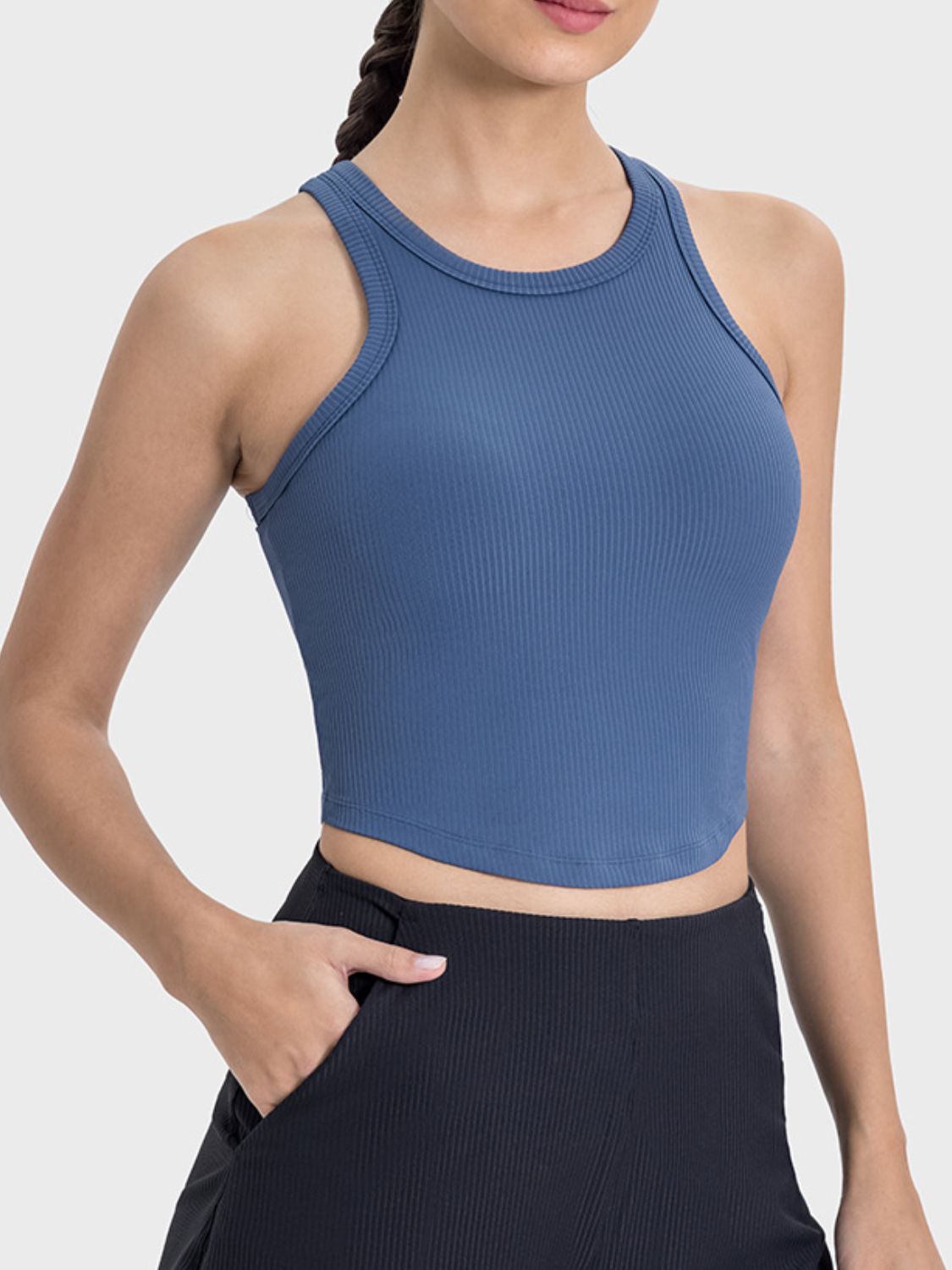 Round Neck Racerback Active Tank Trendsi