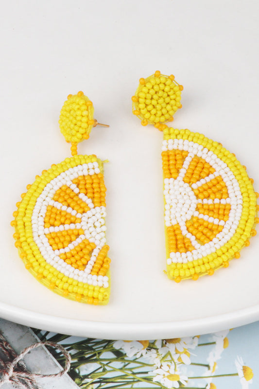 Alloy Beaded Orange Shape Earrings Trendsi