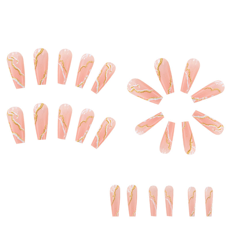 Press-on Nails Nude Marble Lashy B Lash Bar