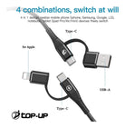 Top-Up 4-in-1 Ultra-Fast PD 60W Charging Data Cable 3.3ft Top-Up - Smart charging solutions
