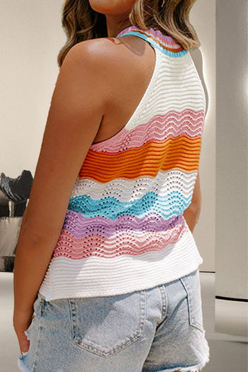 Color Block Round Neck Knit Vest Trendsi