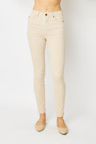 Judy Blue Full Size Garment Dyed Tummy Control Skinny Jeans Trendsi