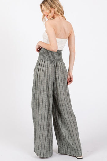 SAGE + FIG Cotton Gauze Wash Stripe Pants Trendsi