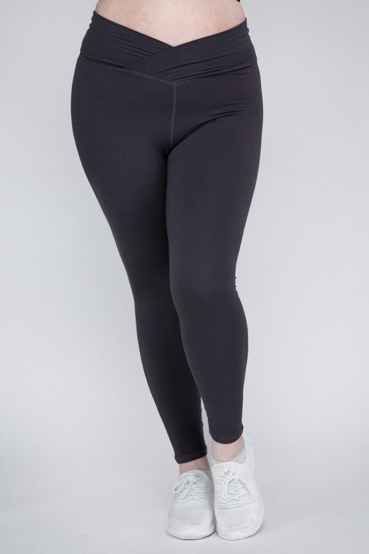 Plus Size V Waist Full Length Leggings Rae Mode