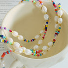 Freshwater Pearl Titanium Steel Bead Necklace Trendsi