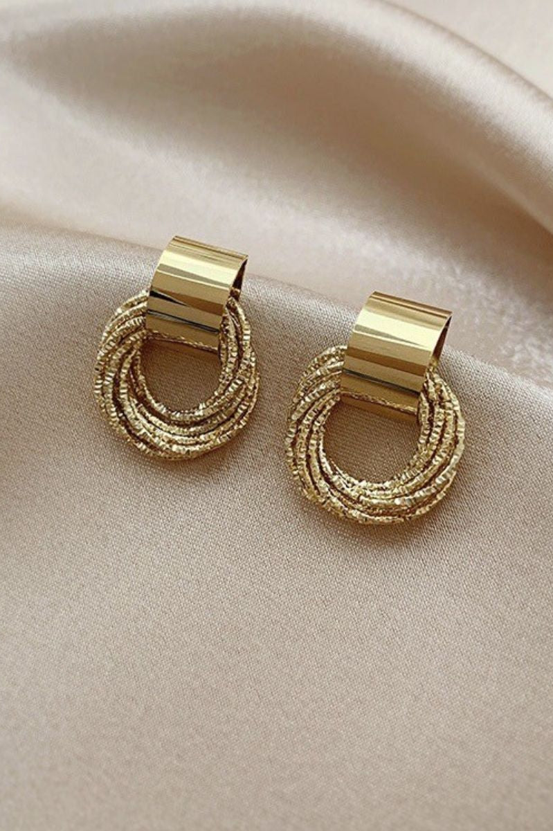 Alloy Gold-Plated Drop Earrings Trendsi