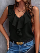 Ruffled V-Neck Tank Trendsi