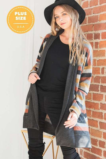 MULTI COLOR STRIPE CARDIGAN Jade By Jane