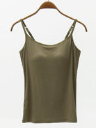 Full Size Adjustable Strap Modal Cami with Bra Trendsi