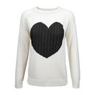 Love Heart Jacquard Round Neck Pullover Sweater Mak