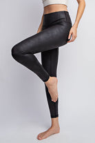 Plus PU Chintz Full-Length Leggings Rae Mode