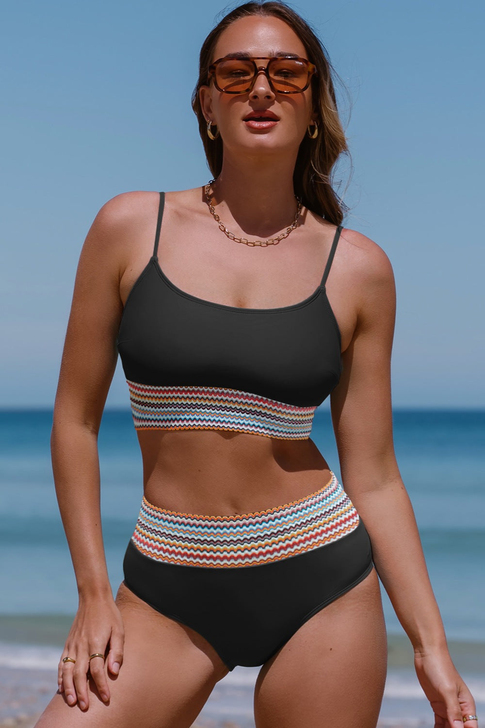 Scoop Neck Spaghetti Strap Two-Piece Swim Set Trendsi