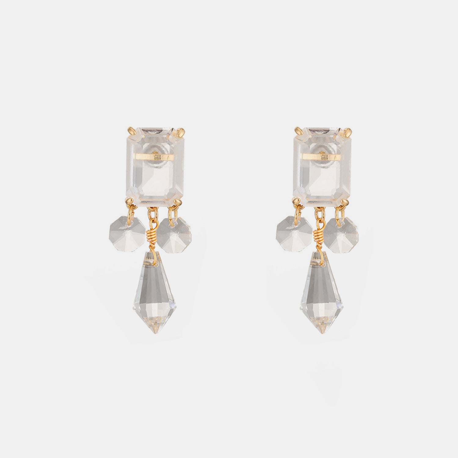 Alloy Glass Dangle Earrings Trendsi