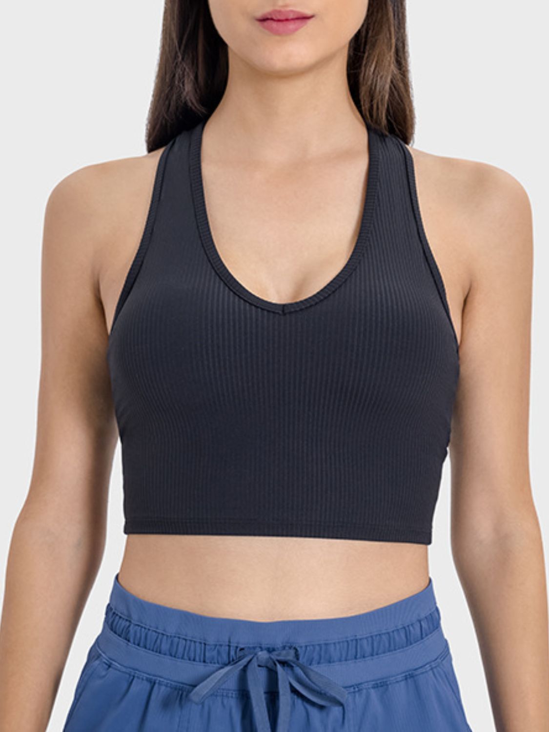 Scoop Neck Wide Strap Active Tank Trendsi