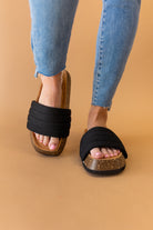 Chloe Chunky Slide in Black Bliss Dropship