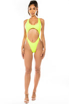 SEXY CUTOUT NEON COLOR ONE PIECE Mermaid Swimwear