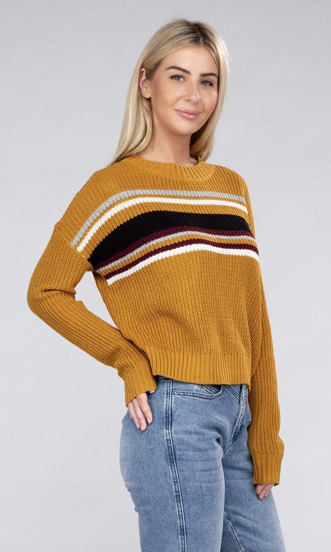 Striped Pullover Sweater Ambiance Apparel