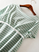 Striped Round Neck Short Sleeve Dress Trendsi