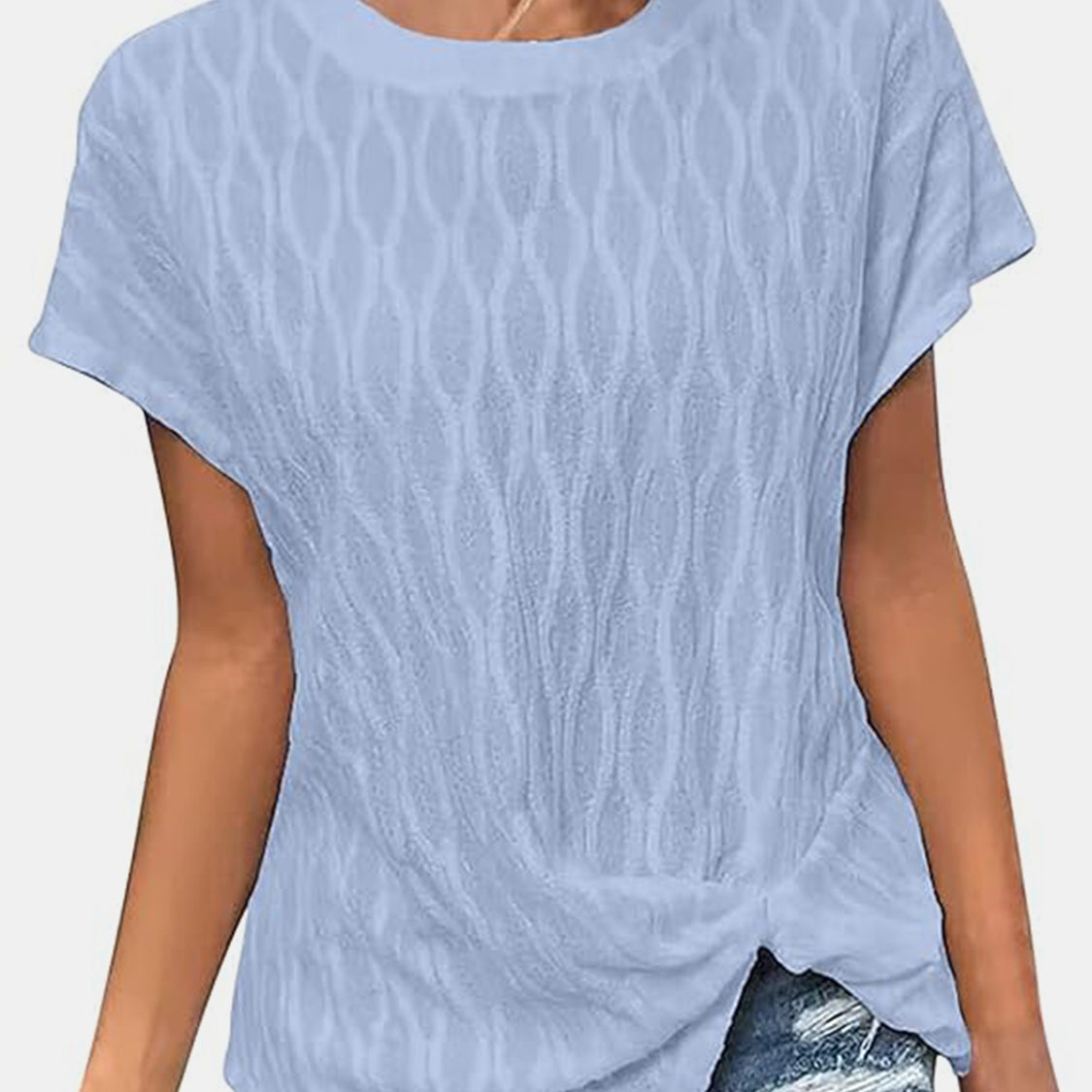 Full Size Round Neck Short Sleeve T-Shirt Trendsi