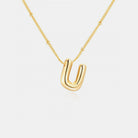 Gold-Plated Letter Pendant Necklace Trendsi