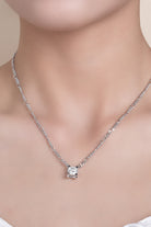 2 Carat Moissanite 925 Sterling Silver Pendant Necklace Trendsi