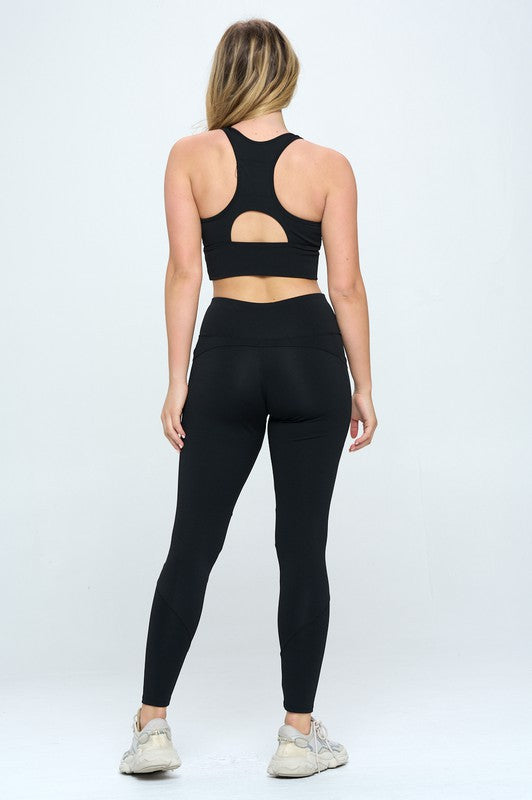 Two Piece Activewear Set with Cut-Out Detail OTOS Active