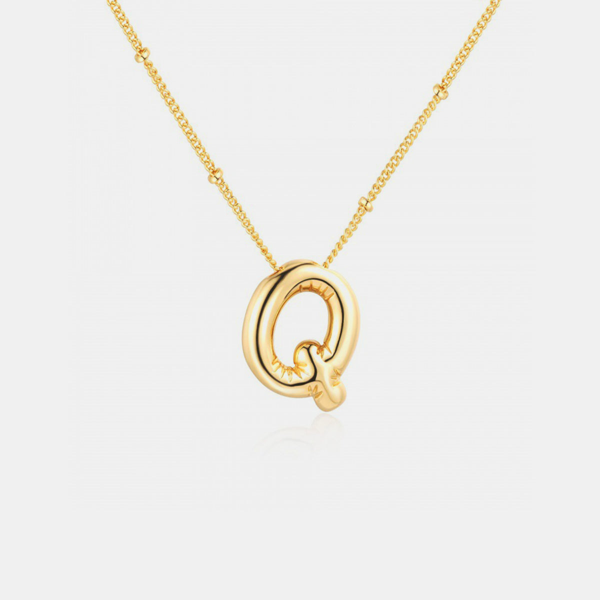 Gold-Plated Letter Pendant Necklace Trendsi