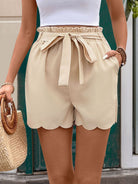 Frill Tied Shorts with Pockets Trendsi