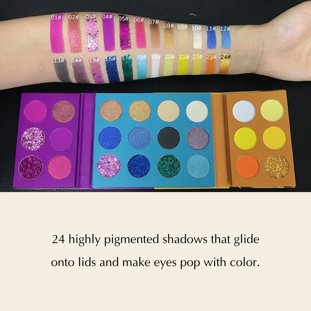 24 Color Eyeshadow Palette - Day to Night Makeup Looks EpiLynx