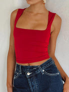 Square Neck Wide Strap Tank Trendsi