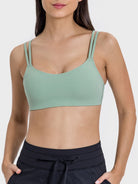 Scoop Neck Double Strap Active Cami Trendsi