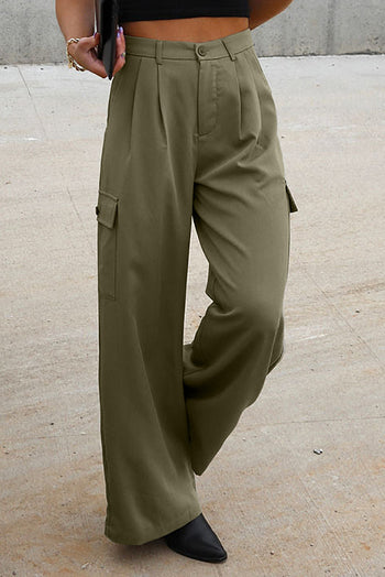 Ruched Wide Leg Pants with Pockets Trendsi