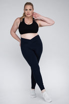 Plus Size V Waist Full Length Leggings Rae Mode