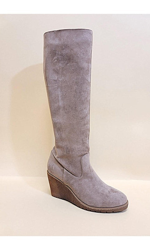 NAVAEH-WEDGES KNEE HIGH BOOTS Let's See Style