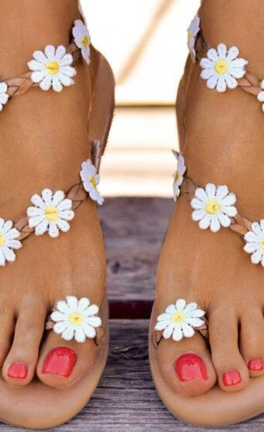 Daisy Open Toe Flat Sandals Trendsi