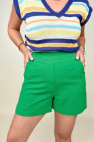 SKIES ARE BLUE Kelly Green Trouser Shorts Kiwidrop