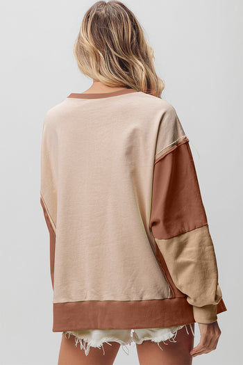 BiBi Washed Color Block Sweatshirt BiBi