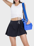 Drawstring Ruched Wide Strap Active Tank Trendsi