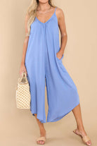 Pocketed Spaghetti Strap V-Neck Jumpsuit Trendsi