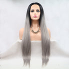 13*3" Lace Front Wigs Synthetic Long Straight 24" 130% Density Trendsi